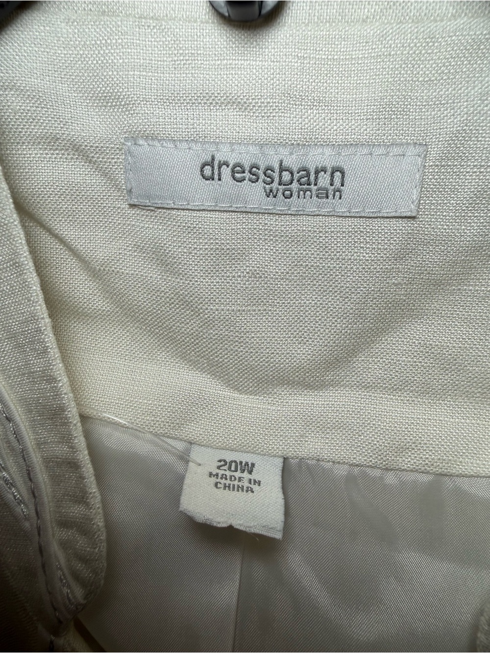 Dressbarn Woman White Embroidered Mandarin Style Linen Blend Open Blazer Sz 20W - Picture 8 of 12